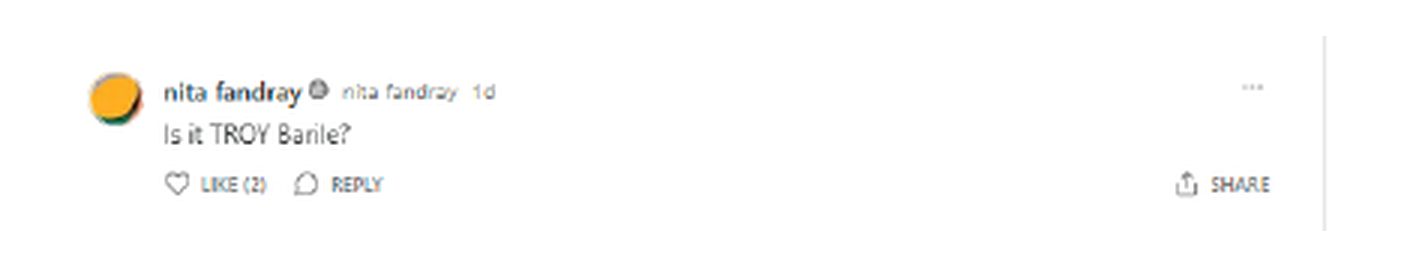 Archived comment asking Is it TROY Barile
